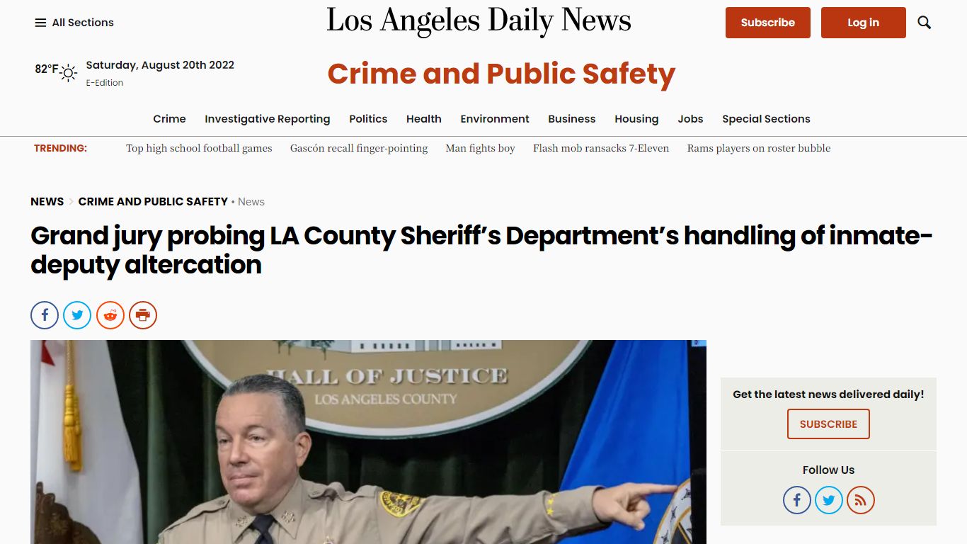 Grand jury probing LA County Sheriff’s Department’s handling of inmate ...